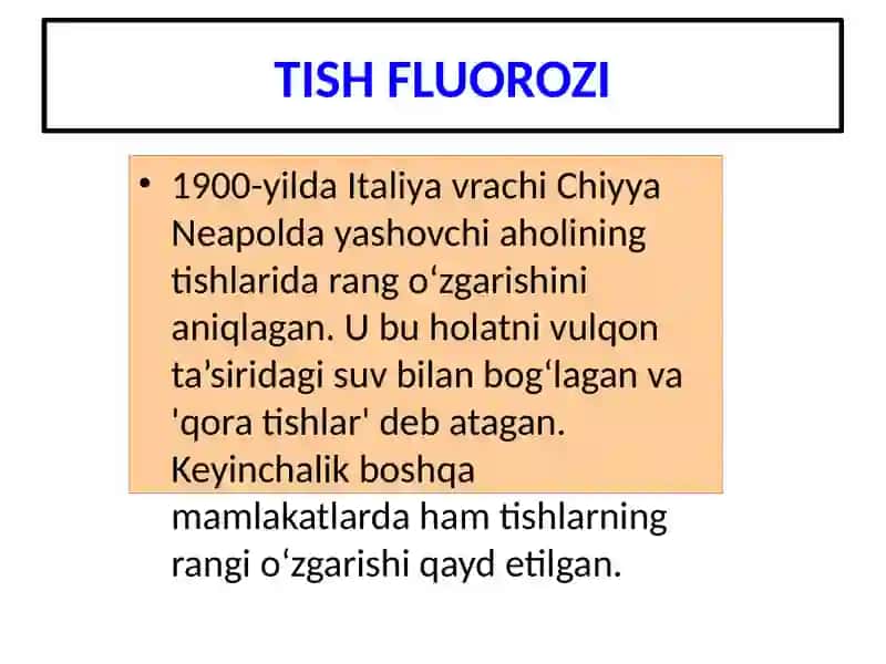 Tish fluorozi. 2