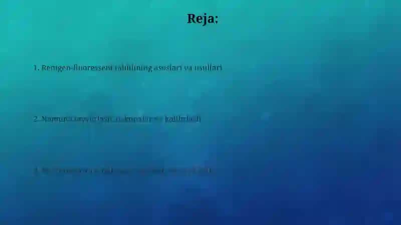Rentgen-fluoressent tahlil 2