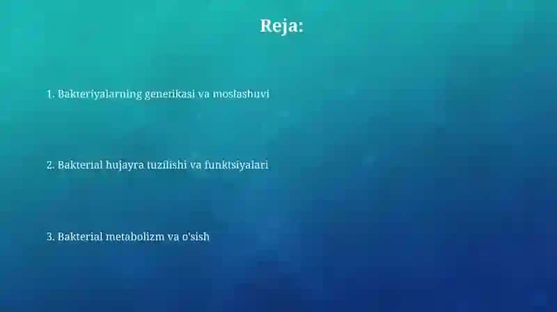 Bakteriyalarning Fiziologiyasi 2