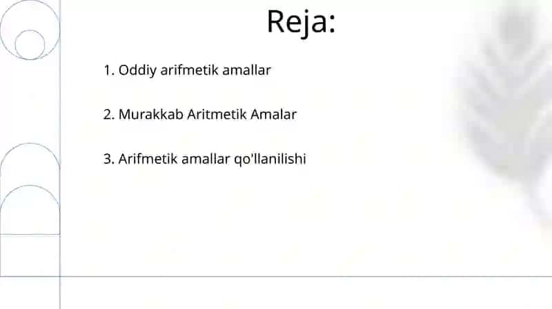 Arifmetik amallar 2