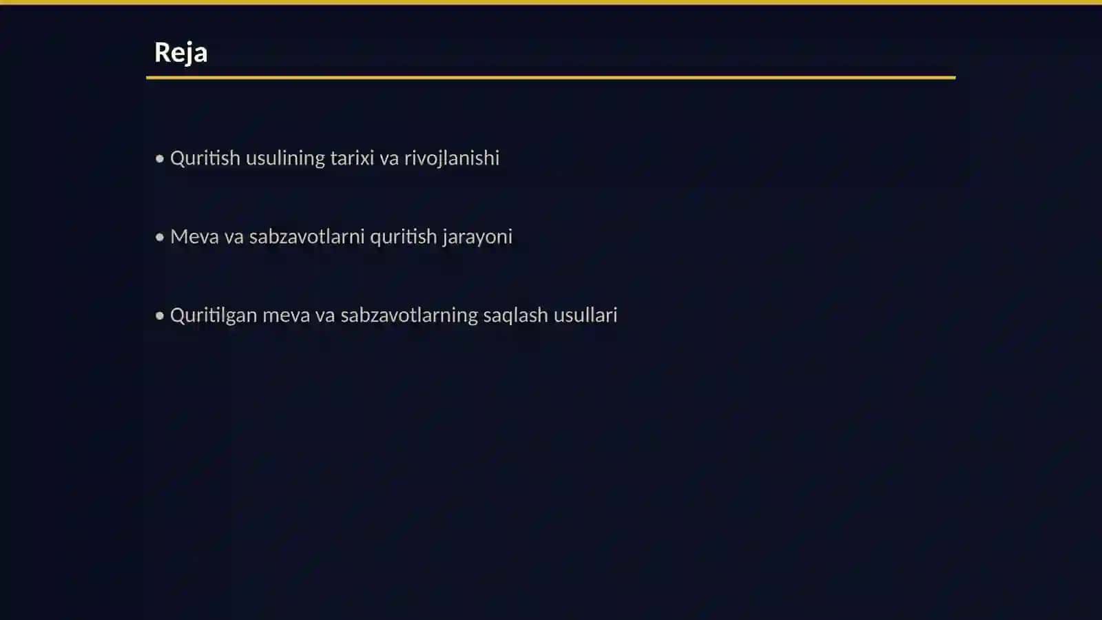 Meva va sabzavotlarni quritish usulida konservalash texnologiyasi 2