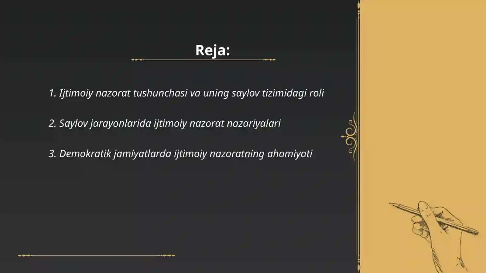 Ijtimoiy nazoratning o'rni Saylov tizimi jarayonlarini tartibga solishda 2