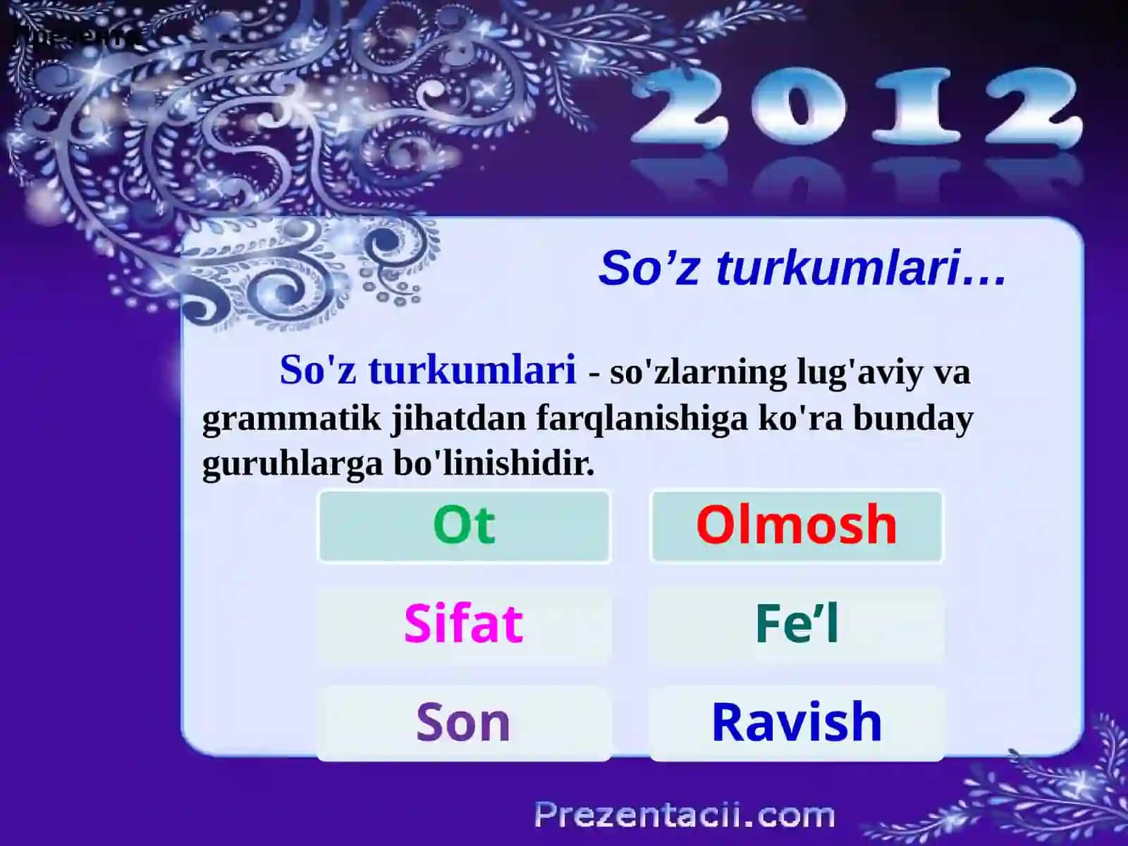 Otlar ma'noxususiyatlariga ko'raturlari 2