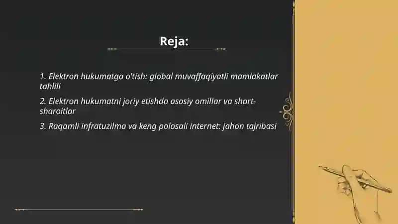 Elektron hukumatni joriy etishning jahon tajribasi wuni 2