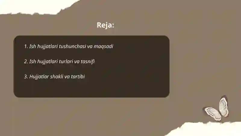 Ish hujjatlari va ularga qòyiladigan asosiy talablar 2