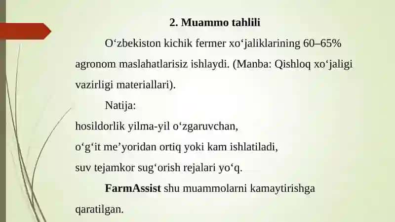 Fermerlar uchun aqlli agronom mobil ilovasi 2