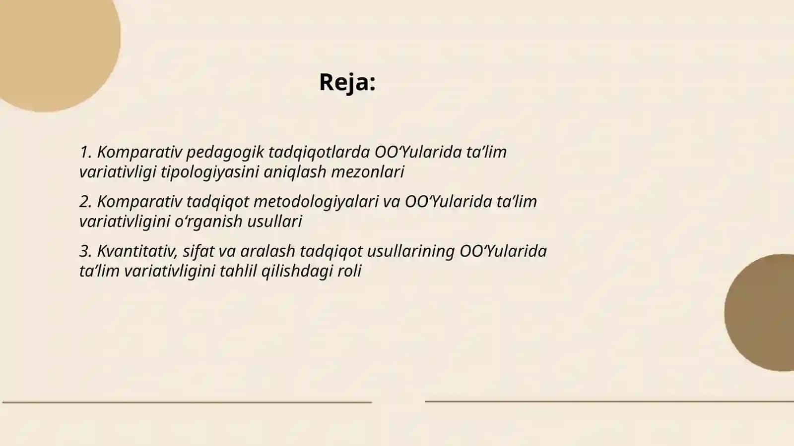 Qiyosiy pedogogikada tadqiqotlar tipologiyasi va OOʻYularida taʼlim variativligi 2