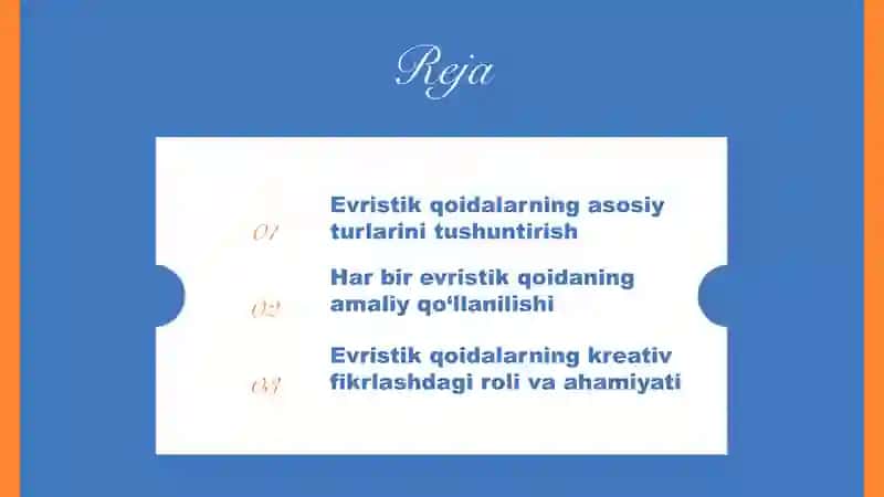 Evristik qoidalarning turlari 2