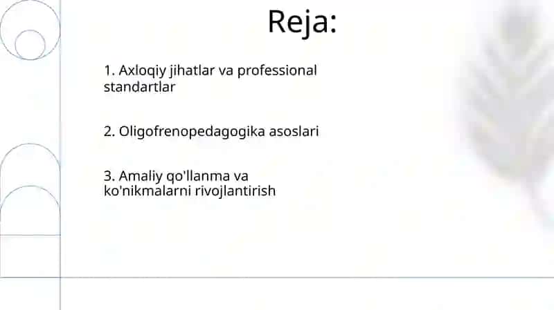 Oligofrenopedagogning kasbiy kopetentligi 2
