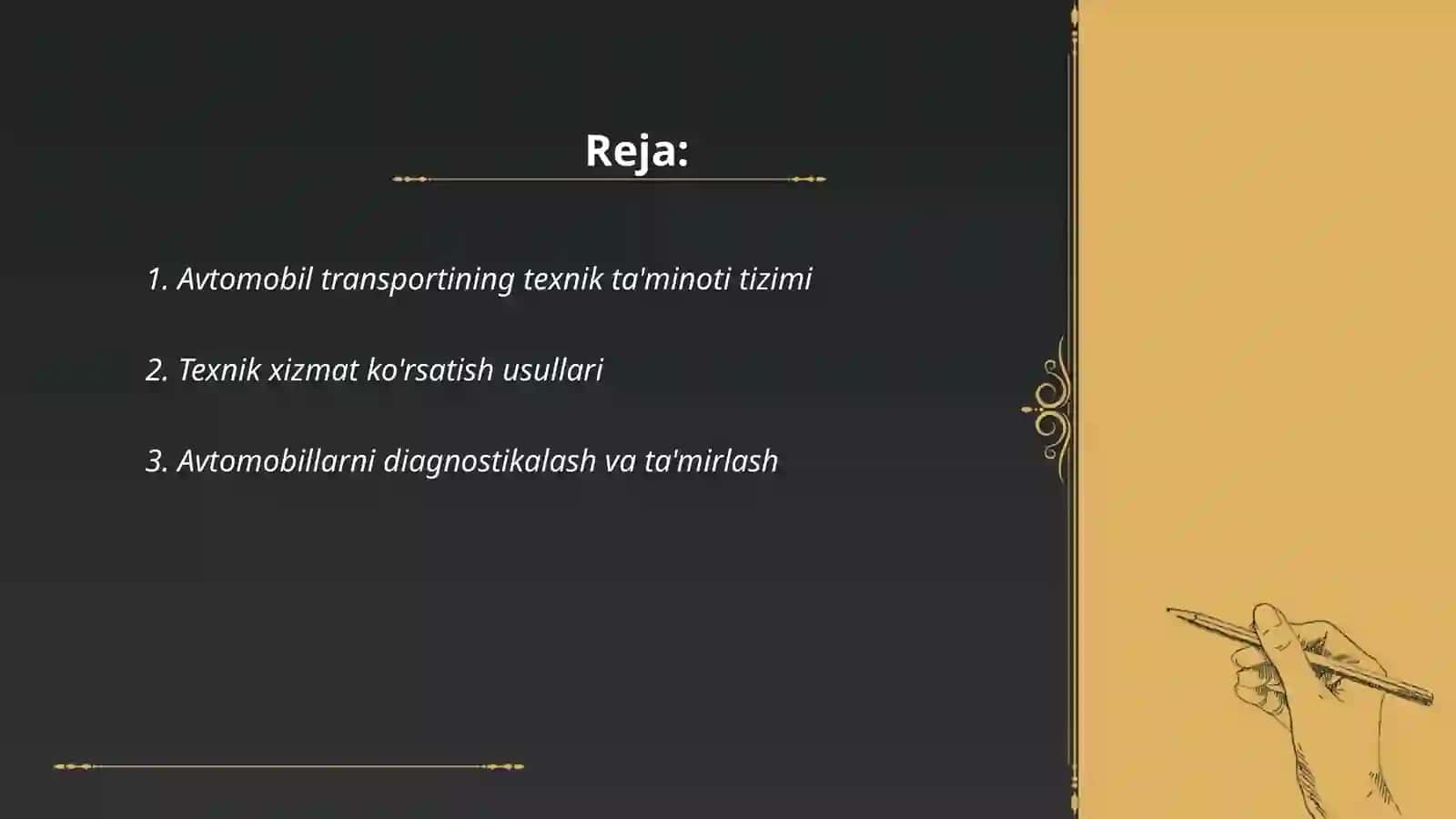 Avtamabil transportini maxsus jixozlariga TXK tizimi 2