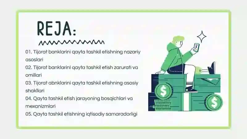 Tijorat banklari faoliyatini qayta tashkil etish shakllari 2
