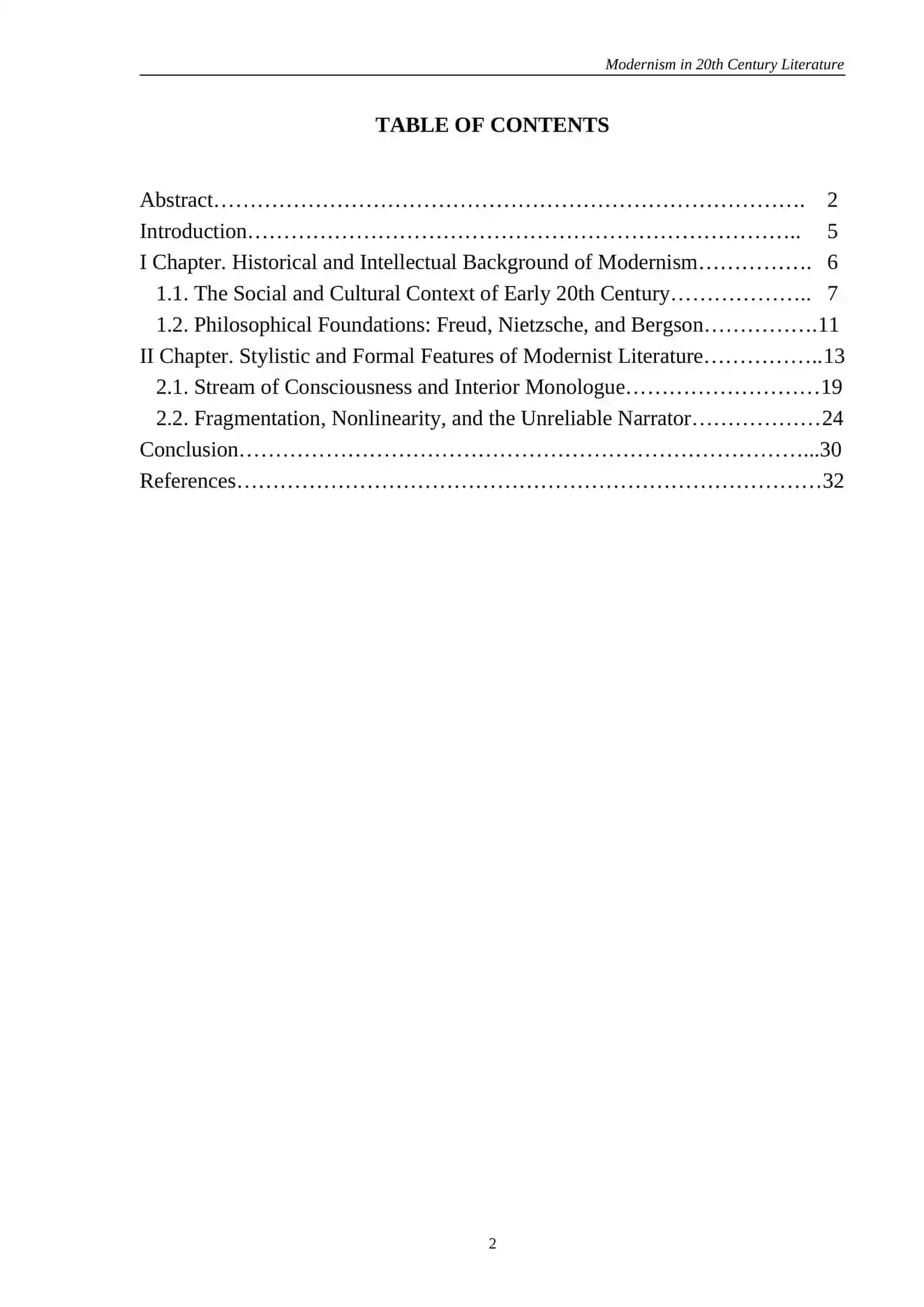 MODERNISM IN 20TH CENTURY LITERATURE 2