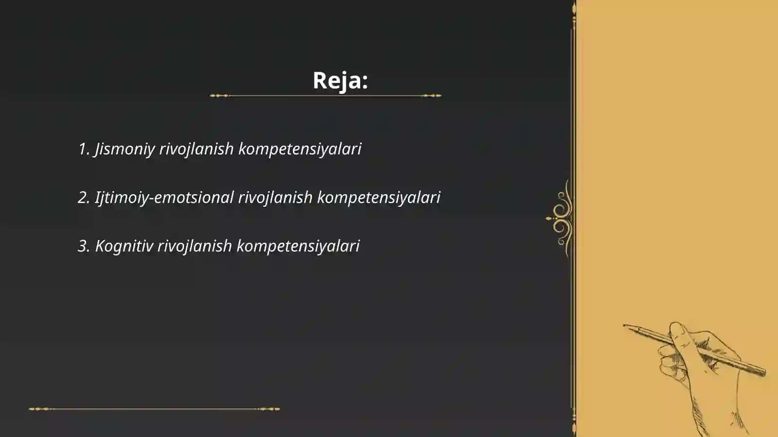 BOLANING RIVOJLANISH SOHALARINI KOMPENTENSIYALARI 2