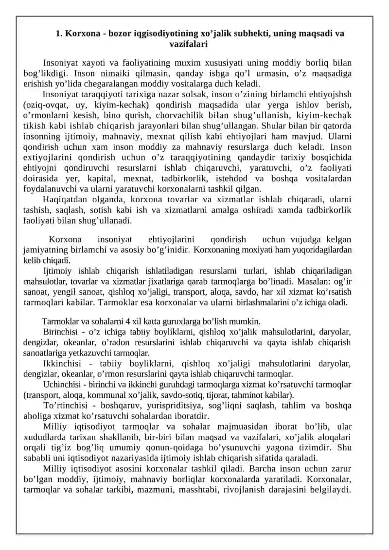 Korxona-Milliy Iqtisodiyotni Asosiy Bo’g’ini Sifatida 2