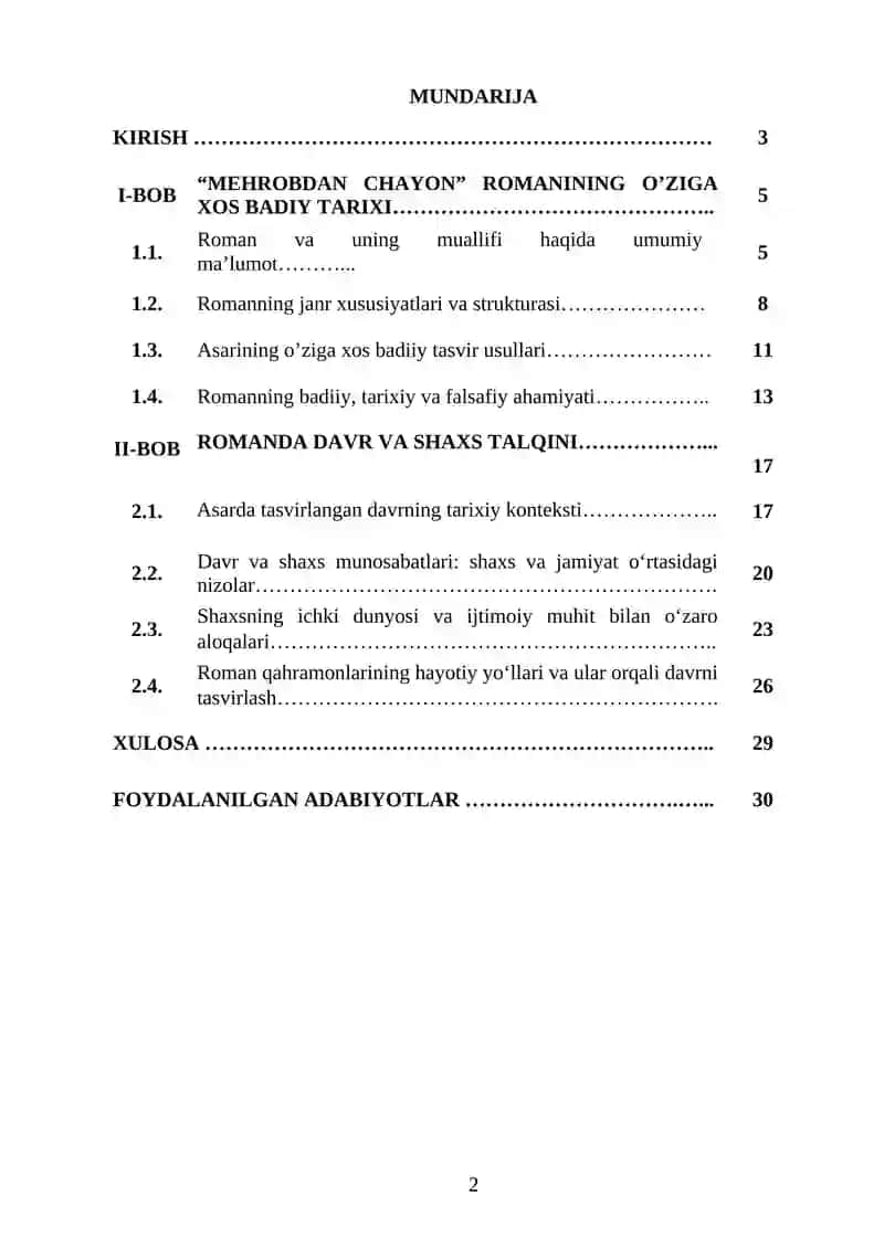 MEHROBDAN CHAYON ROMANIDA DAVR VA SHAXS TALQINI 2