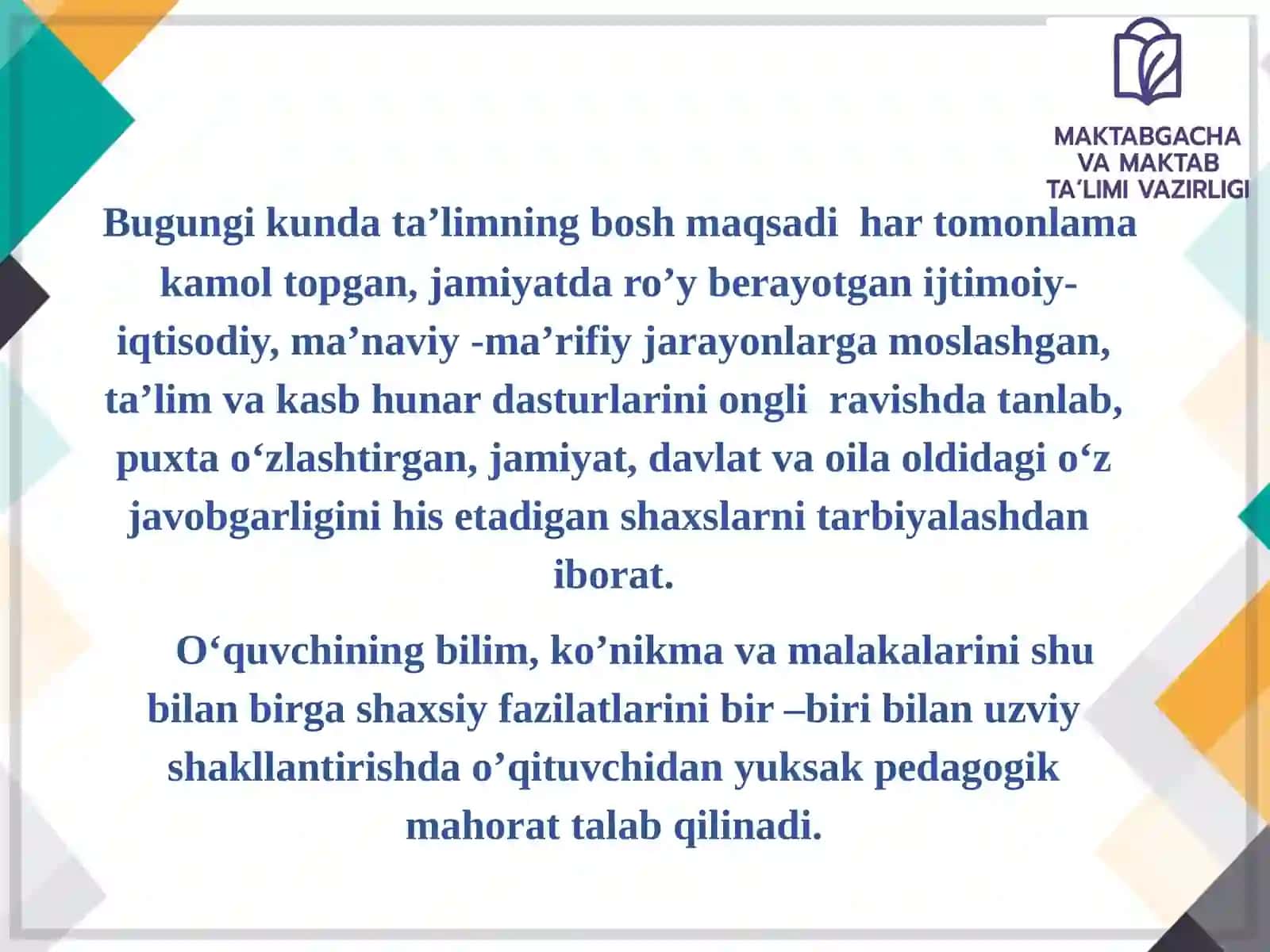 “Zamonamiz qahramonlari” mavzusini o‘tishda o‘quvchilarda ijodiy ko‘nikmalarni shakllantirish 2