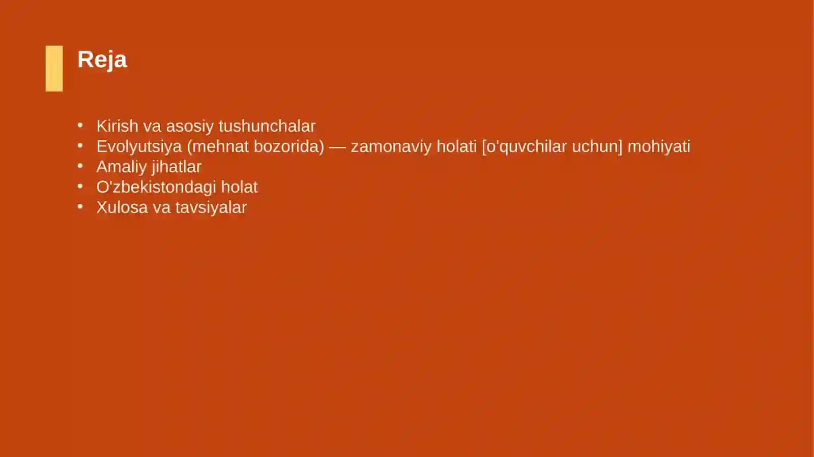 Evolyutsiya (mehnat bozorida) — zamonaviy holati [o'quvchilar uchun] 2