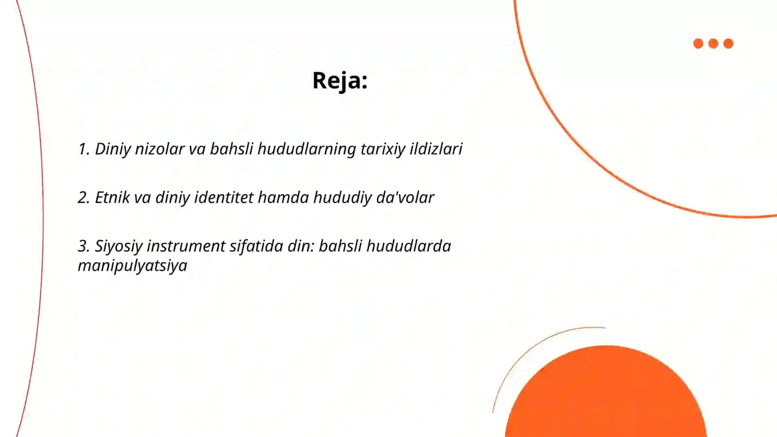 Diniy nizolar bahsli hududlarda 2