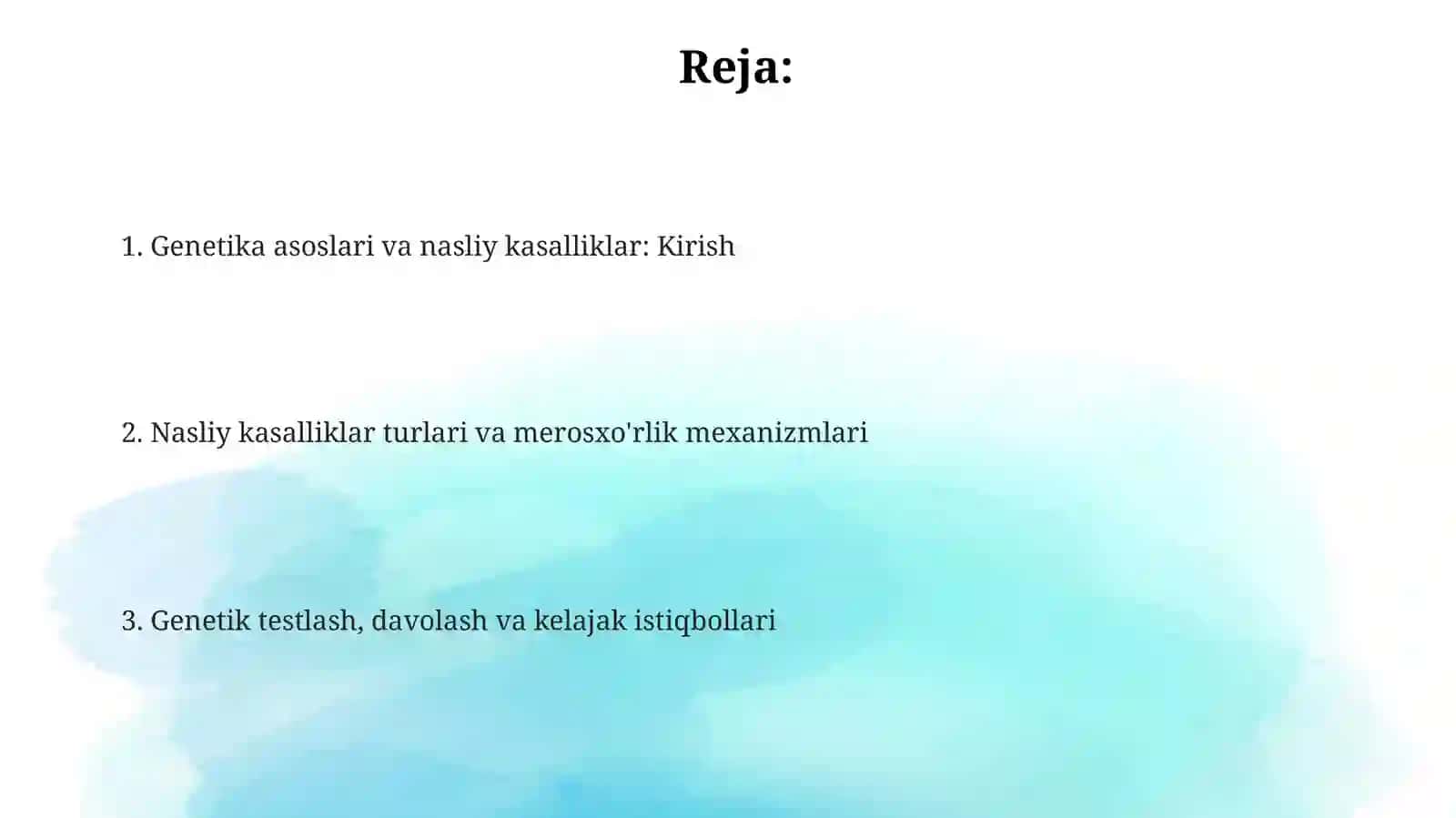 Genetik va iriy kasalliklar haqida tushuncha 2