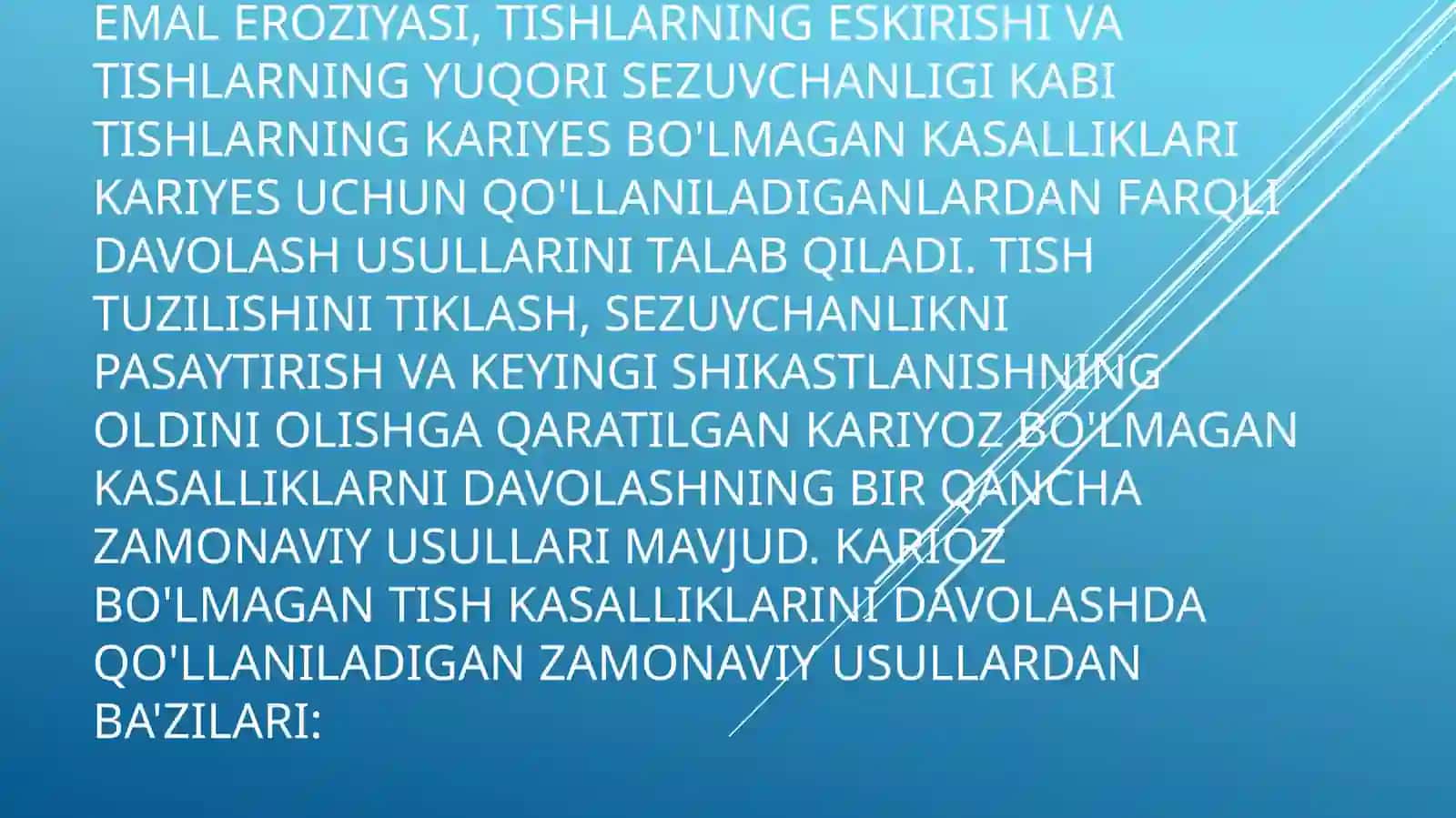 Nokariyes kasalliklarni zamonaviy davolash usullari 2