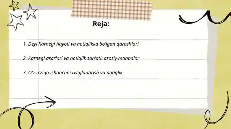 Deyl Karnegi va uning notiqlik sanʼati haqidagi qarashlari 2