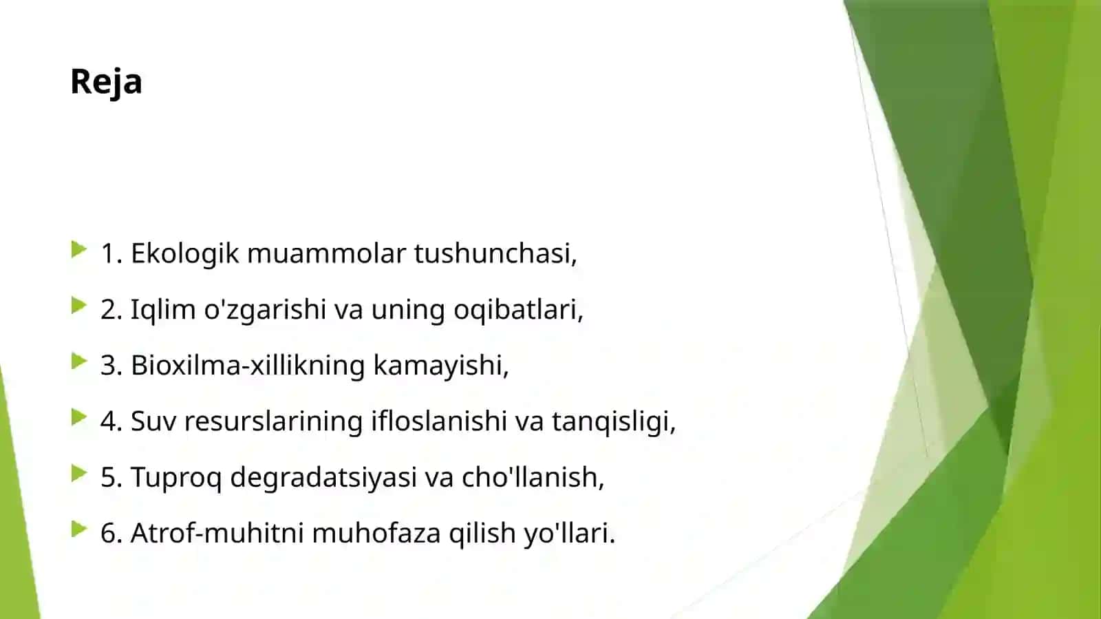 Biosferada inson faoliyati bilan bog'liq ekologik muammolar 2