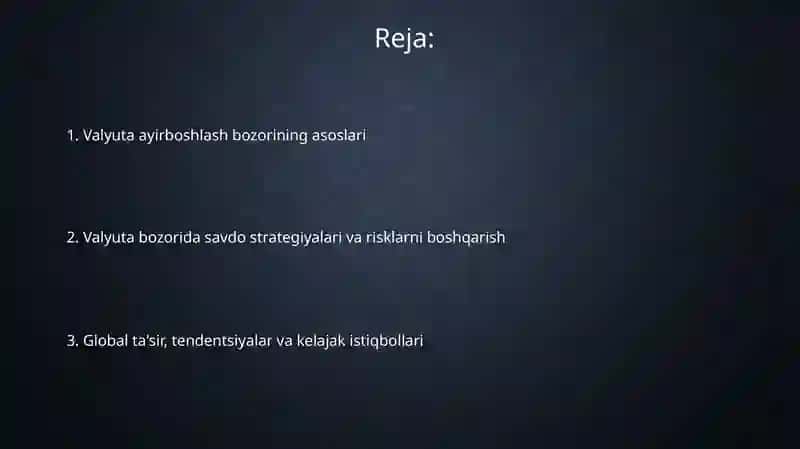 Valyuta ayirboshlash bozori 2