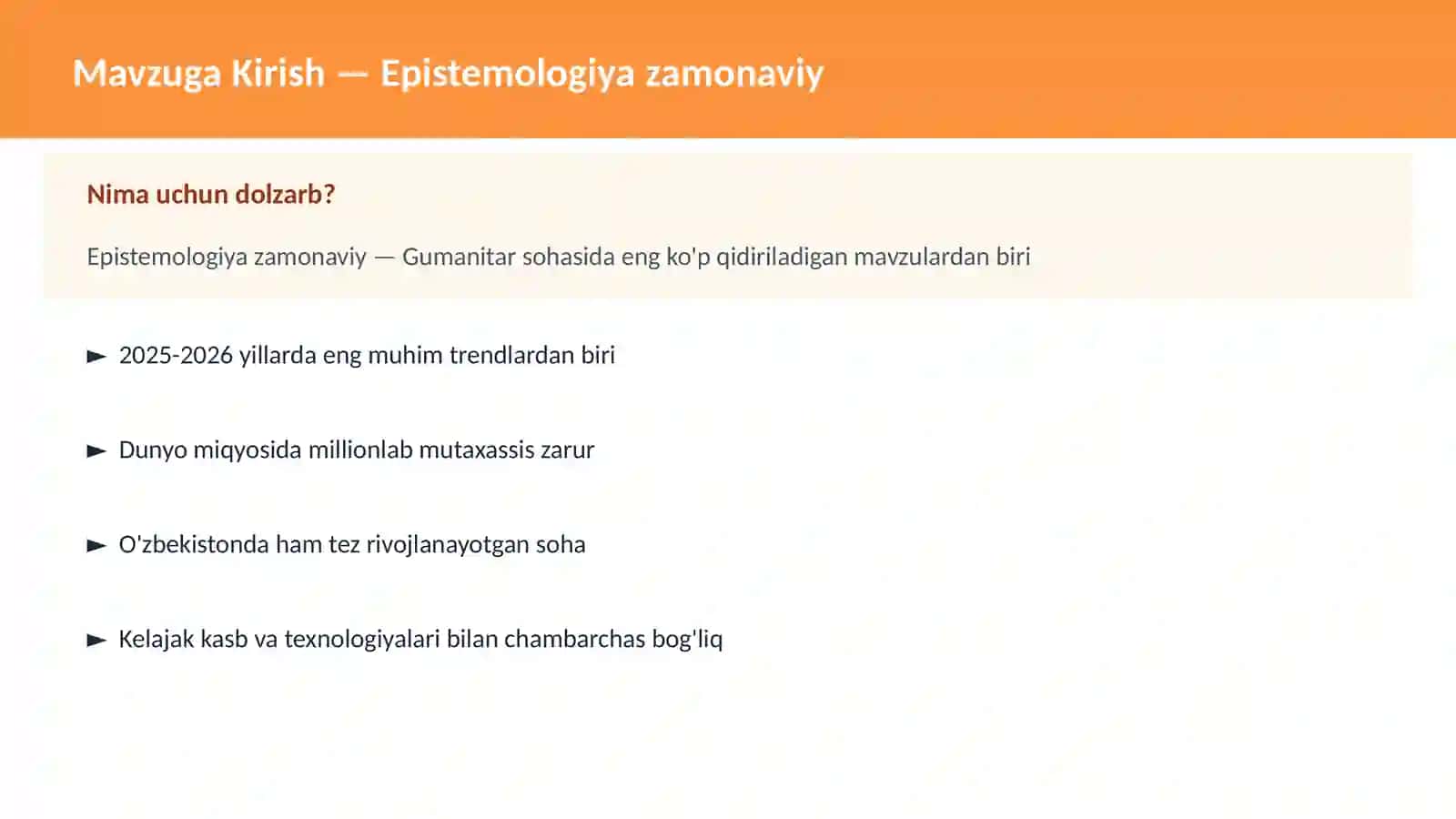 Epistemologiya zamonaviy 2