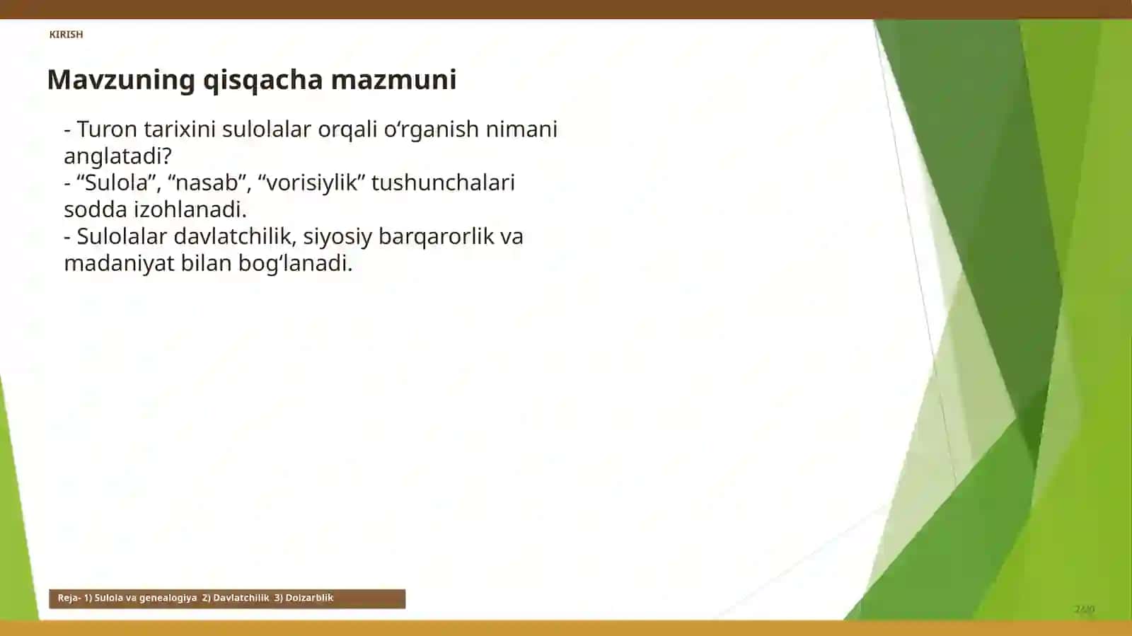Turon sulolalari tarixi fanining maqsadi, vazifasi va predmeti 2