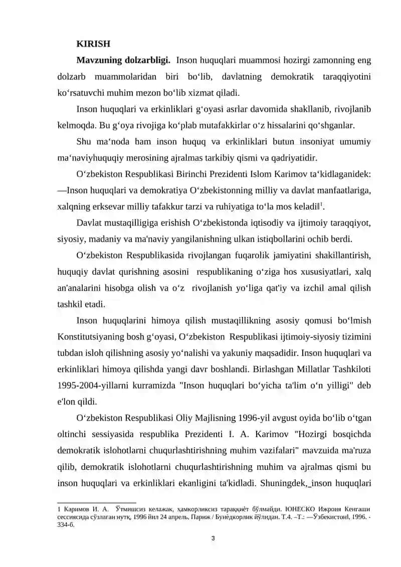Inson huquqlari va erkinliklari 2