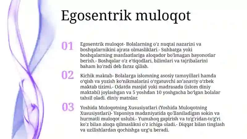 Kichik Maktab Yoshida Muloqotning Xususiyatlari 2
