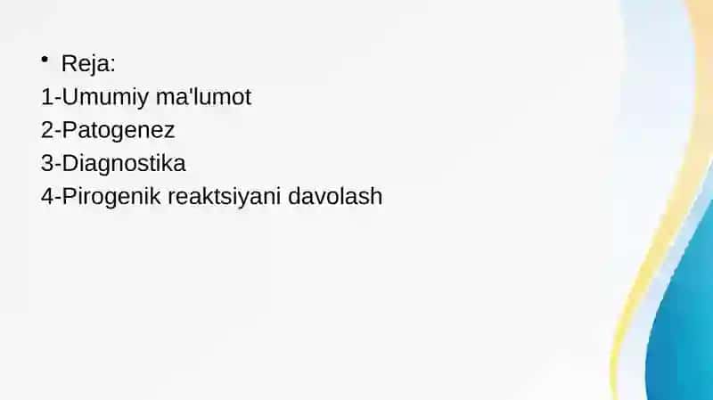 Pirogenik reaktsiyalar 2