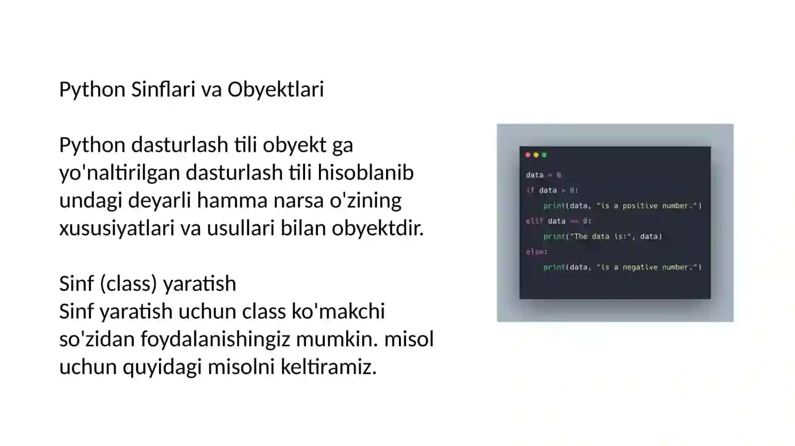 Python sinflari va obyektlari. Python Meros (Sinf/Class) 2