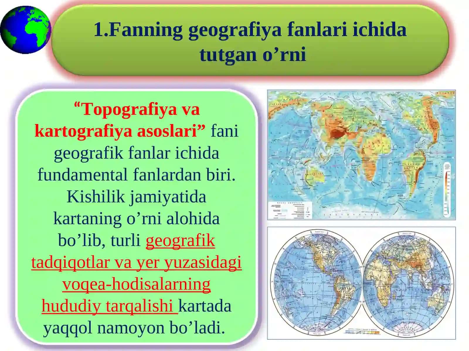 TOPOGRAFIYAVA KARTOGRAFIYAASOSLARI 2