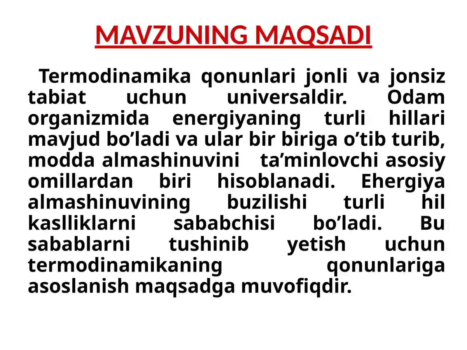 KIMYOVIY TERMODINAMIKA ASOSLARI 2