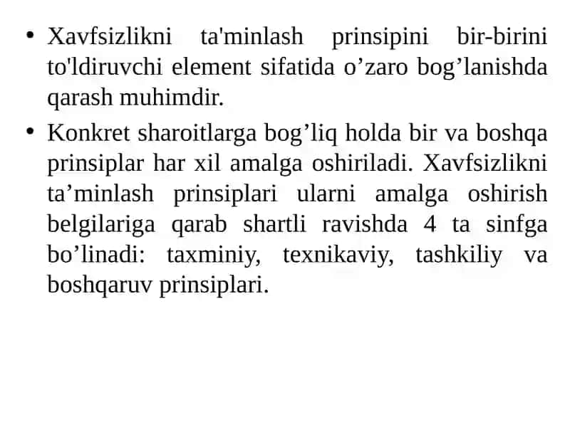 Xavfsizliknita'minlashusuli va prinsiplari 2