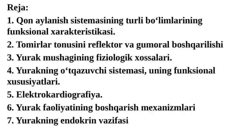 Yurak- qon tomirlar fiziologiyasi 2