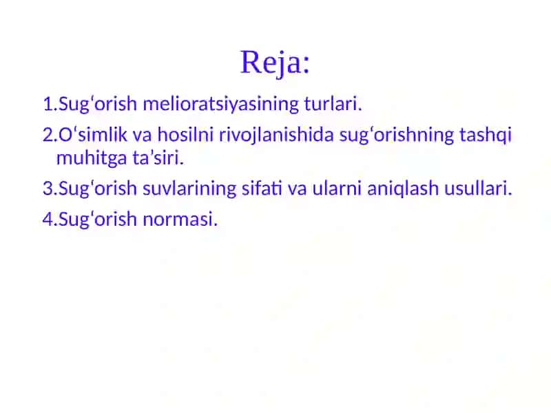 Sug‘orish Melioratsiyasi 2