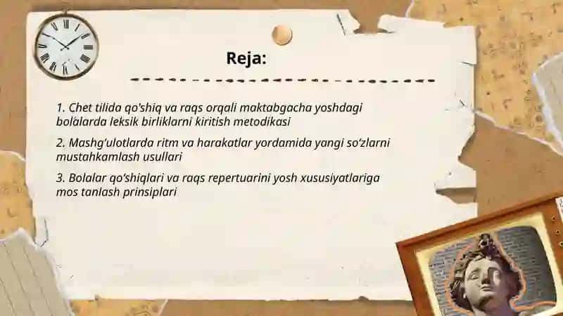 Chet tilida qo'shiq va raqs o'rgatish orqali maktabgacha yoshdagi bolalarning so'z boyligini kengaytirish 2