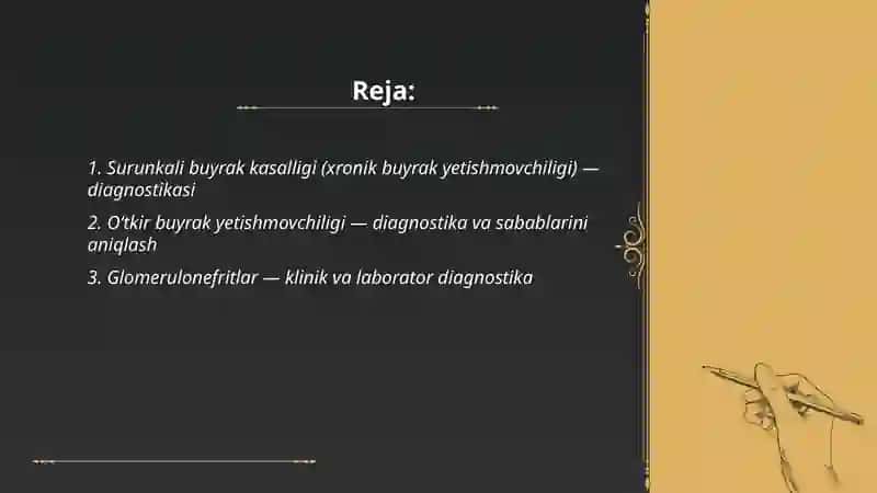 Siydik ayirish kasalliklari va diagnostikasi 2