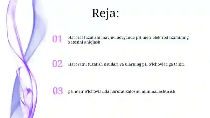 Harorat tuzatishi mavjud bo'lganda pH metr elektrod tizimining xatosini aniqlash 2