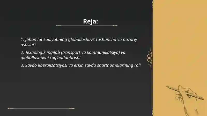 Jahon iqtisodiyoti globallashuvi 2