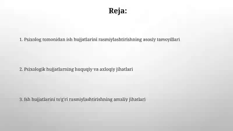 Ishchi hujjatlarini psixolog tomonidan rasmiylashtirish 2