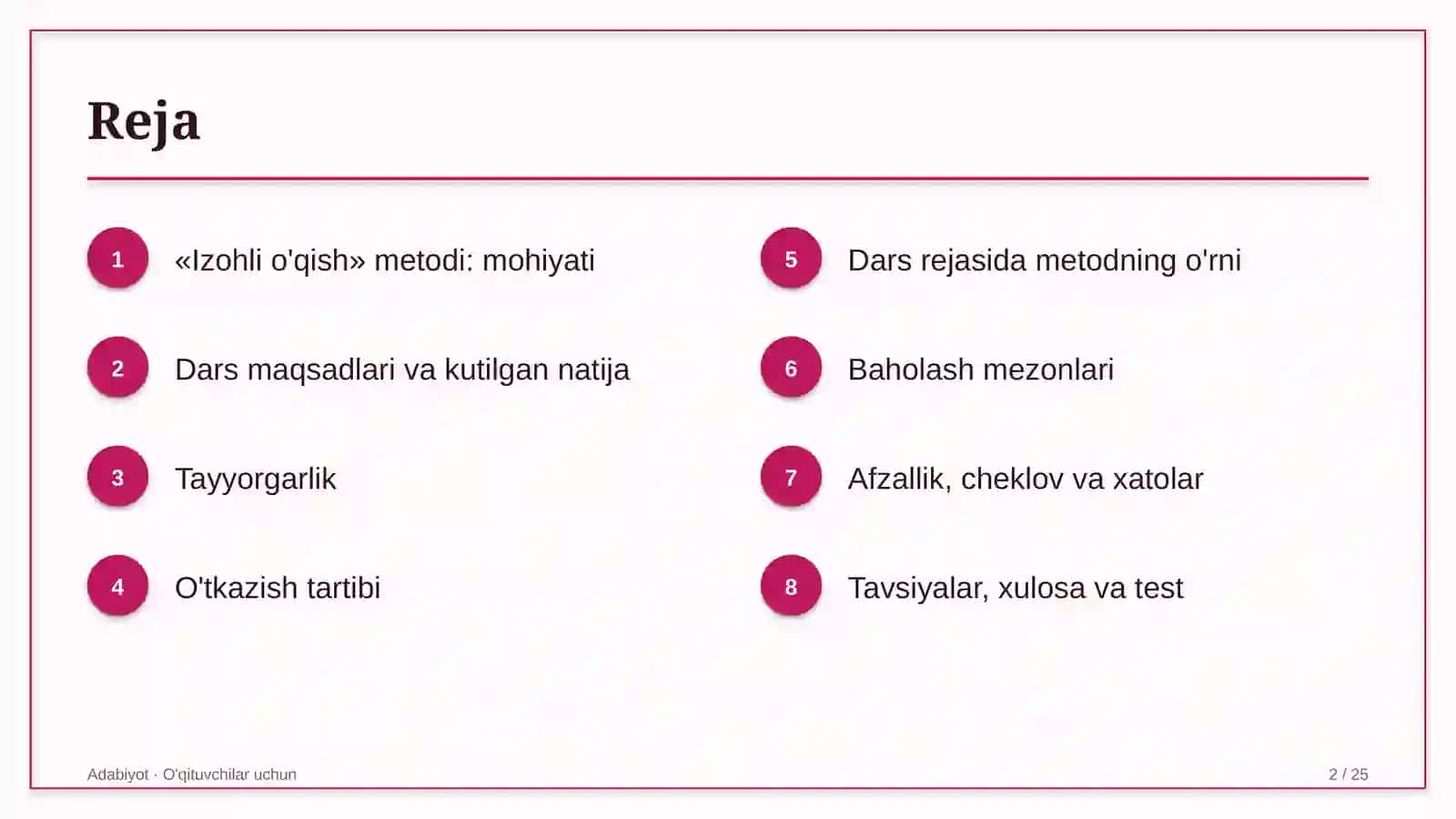 adabiyot darslarida izohli o'qish metodidan foydalanish 2044 2