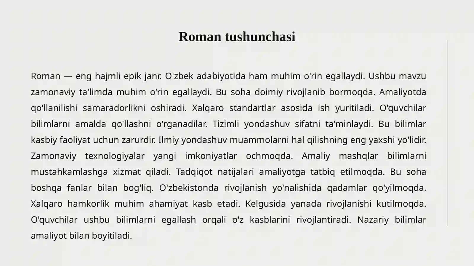 O'ZBEK ADABIYOTIDA ROMAN 2