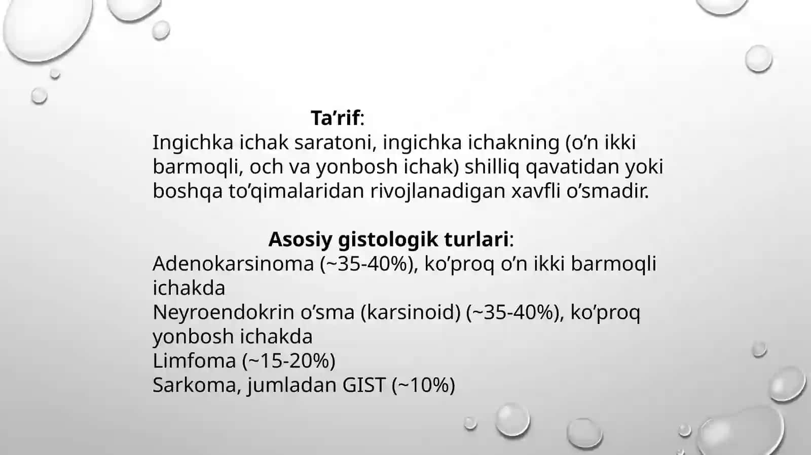 Ingichka ichak saratoni — 15 slaydli professional tibbiy taqdimot 2