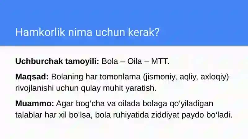 MTT va oila hamkorligi 2