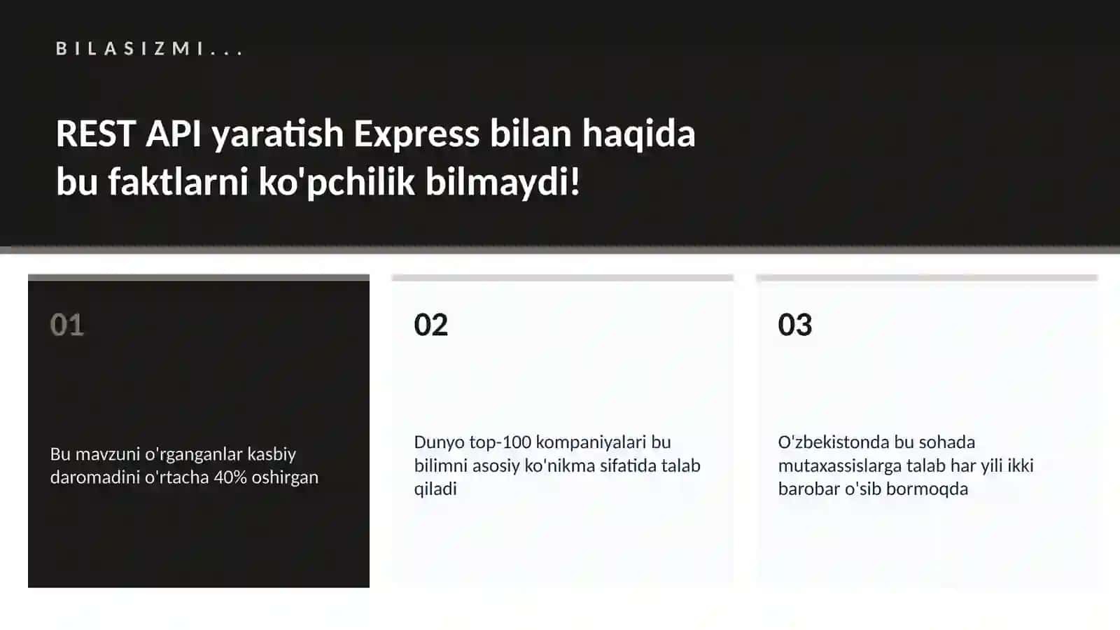 REST API yaratish Express bilan 2