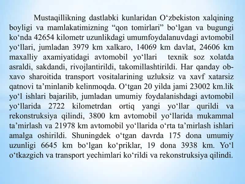 Avtomobil yoʻllarini qurishda yoʻl qurilish materiallarining oʻrni va ahamiyati 2