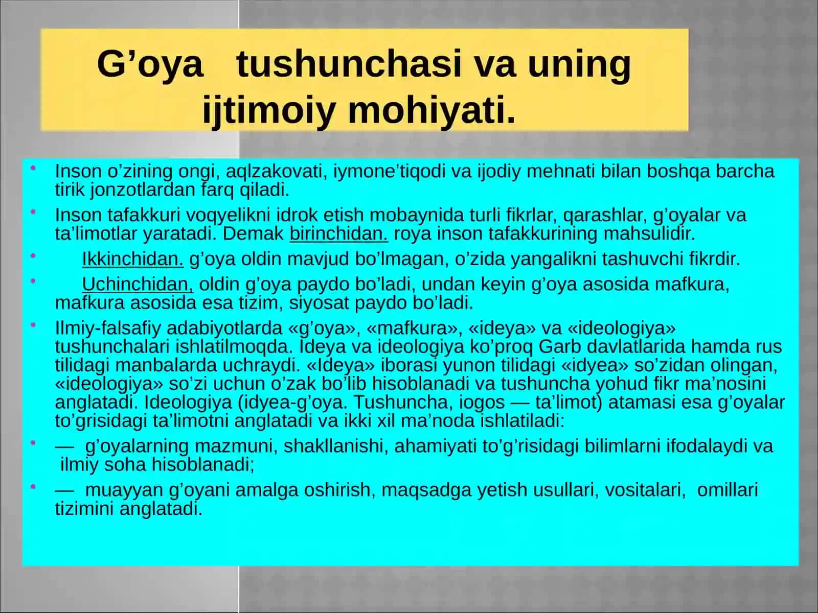 Milliyg’oya va mafkuralar 2
